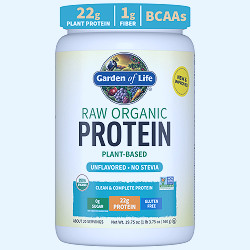 Amazon.com: Garden of Life – Organic Vegan Unflavored Protein Powder - 22g  Complete Plant Based Raw Protein & BCAAs Plus Probiotics & Digestive  Enzymes for Easy Digestion, Non-GMO Gluten-Free Lactose Free 1.2